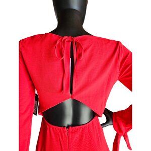 Sugar Lips NWT - Red Long Sleeve Open Back Short Cocktail Dress
